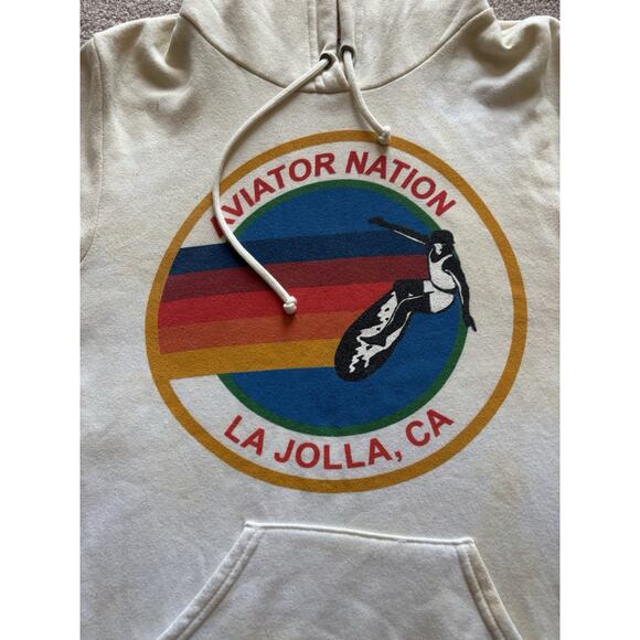 Aviator Nation USA Adult M La Jolla Pullover Hoodie Kangaroo Pocket - Picture 6 of 9
